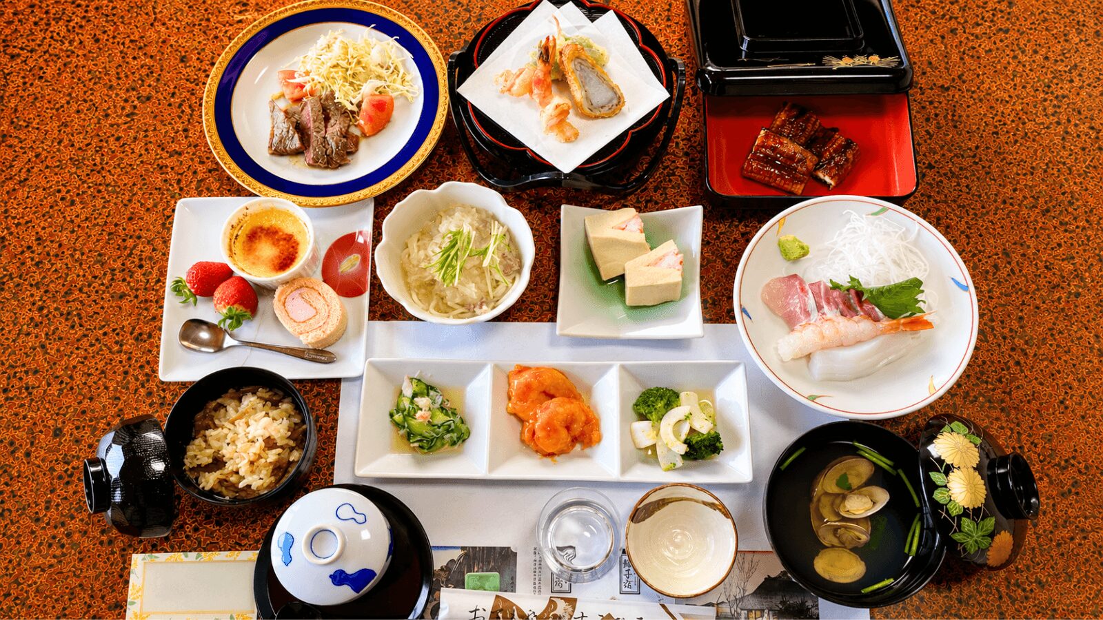 松浦市すえひろ旅館の7,000円宴会コース料理の一例